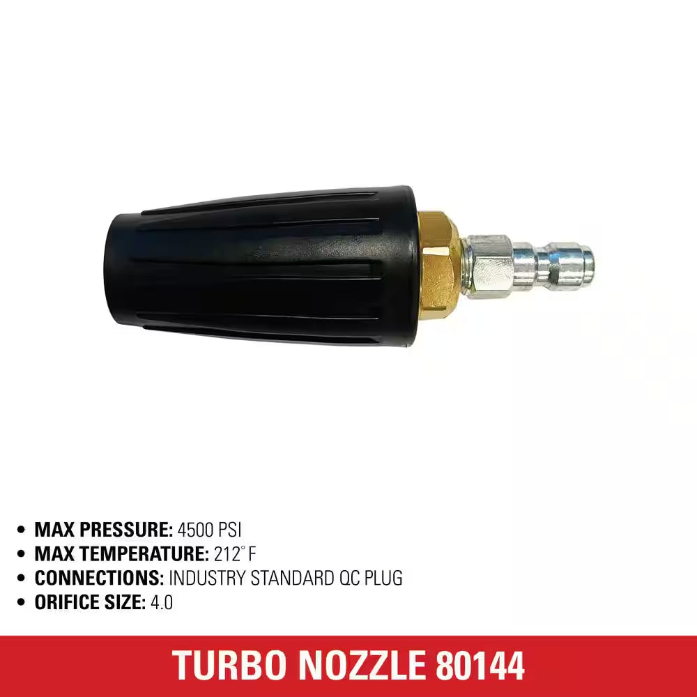 Universal Turbo Nozzle with QC Connections for Hot/Cold Water 4500 PSI Pressure Washers