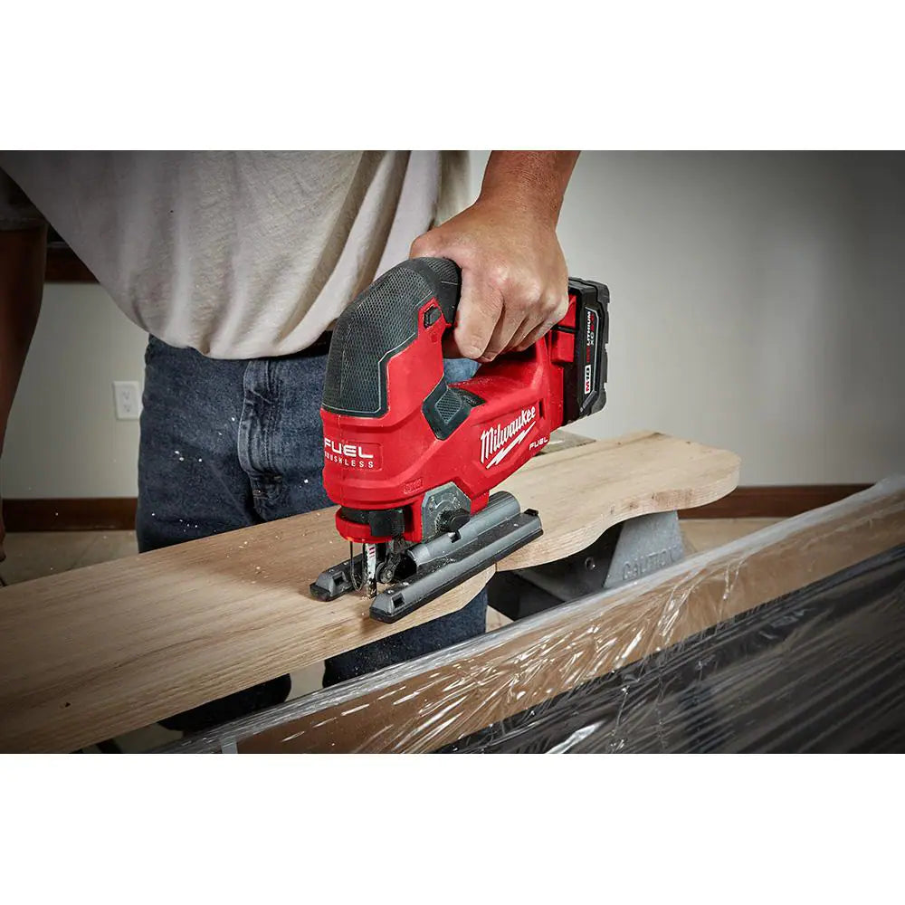 M18 FUEL 18-Volt Lithium-Ion Brushless Cordless Jig Saw with M18 5.0 Ah Battery