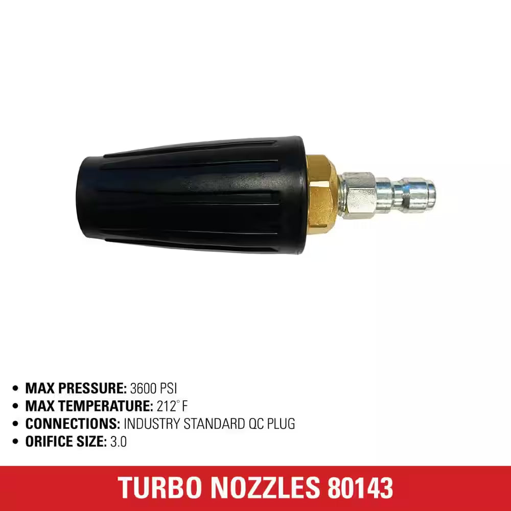 Universal Turbo Nozzle with QC Connections for Hot/Cold Water 3600 PSI Pressure Washers