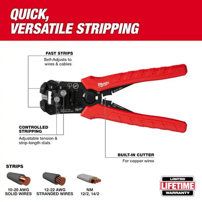 Self-Adjusting Wire Stripper/Cutter with Comfort Grip