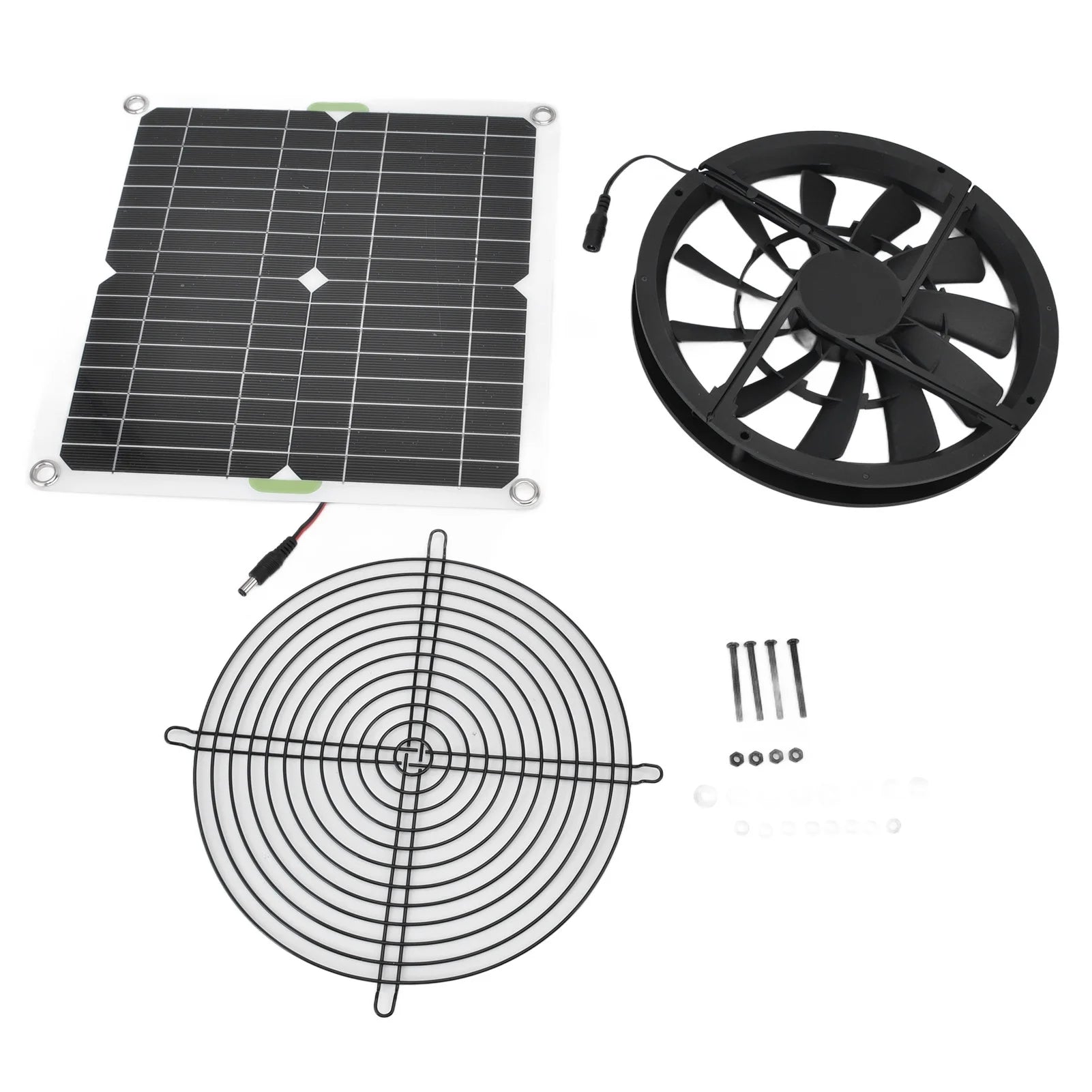 Solar Panel Fan Kit 10In 100W Waterproof Solar Panel round Ventilation Case Exhaust Fan for Chicken Coop Greenhouse Shed,Solar Fan,Solar Exhaust Fan