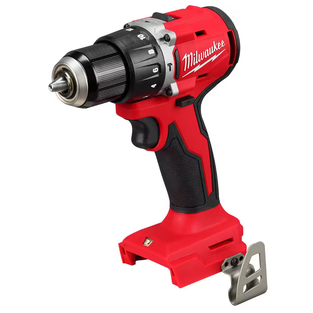 M18 18V Lithium-Ion Brushless Cordless 1/2 In. Compact Hammer Drill/Driver (Tool-Only)