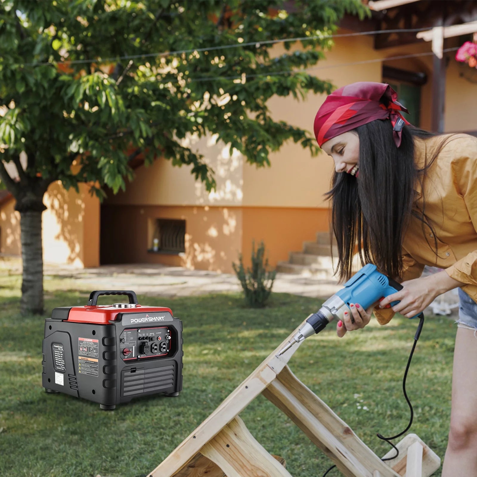 1500W Gas Inverter Generator with Recoil Start: Portable & Quiet Solution for Camping & Home