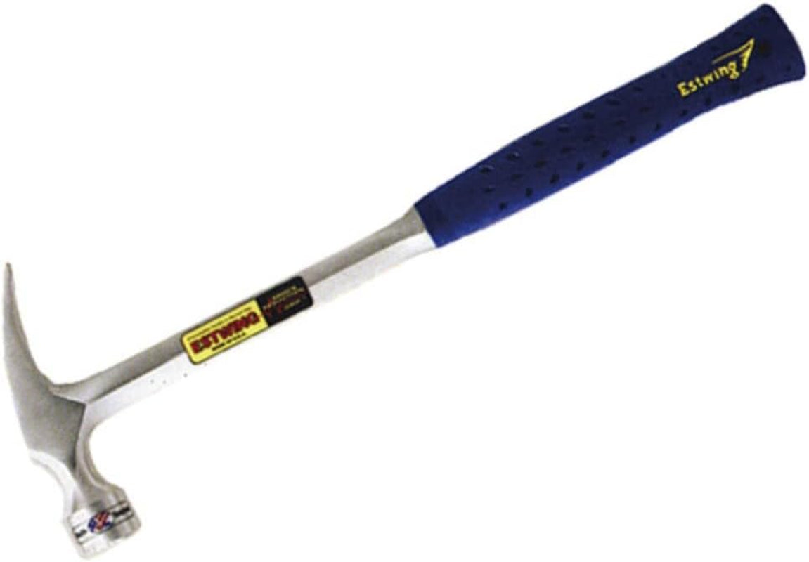 Framing Hammer - 22 Oz Long Handle Straight Rip Claw with Smooth Face & Shock Reduction Grip - E3-22S