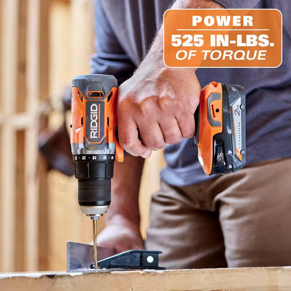 18V Cordless 2-Tool Combo Kit with Drill/Driver, Impact Driver, (2) 2.0 Ah Batteries, and Charger