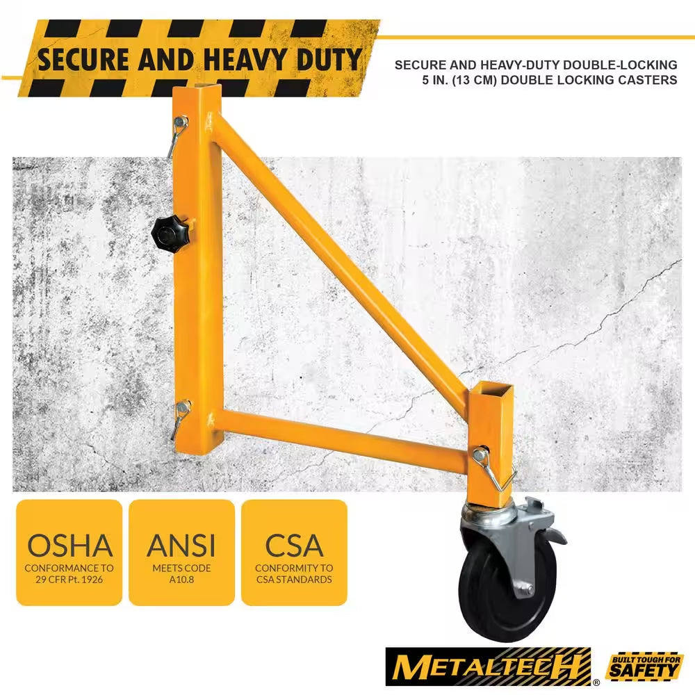 14-In. Scaffold Outriggers with 5-In. Heavy Duty Caster Wheels, Compatible with  Baker Scaffolding, 4-Pack