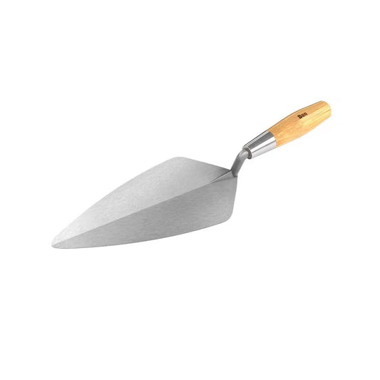 9-1/2 In. X 4-1/4 In. Narrow London Pro Carbon Steel Brick Masonry Trowel - Wood Handle