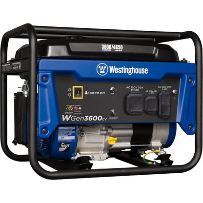 Outdoor Power Equipment 4650 Peak Watt Portable Generator, RV Ready 30A Outlet, Gas Powered, CO Sensor