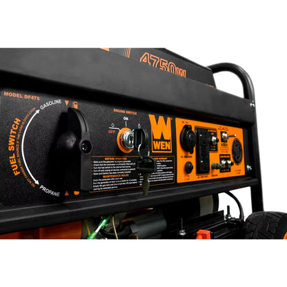 DF475T Dual Fuel 120V/240V Portable Generator with Electric Start Transfer Switch Ready, 4750-Watt, CARB Compliant