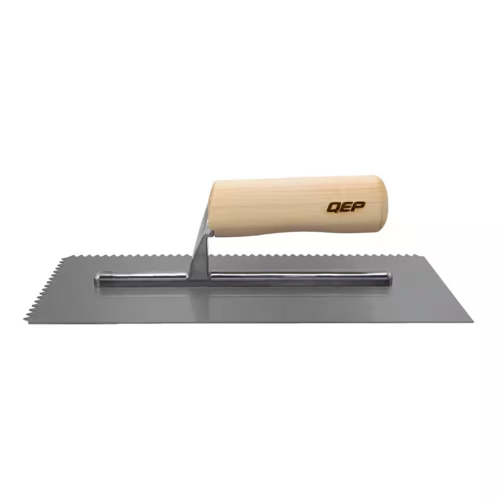 1/4 In. X 3/16 In. Traditional Carbon Steel V-Notch Flooring Trowel with Wood Handle