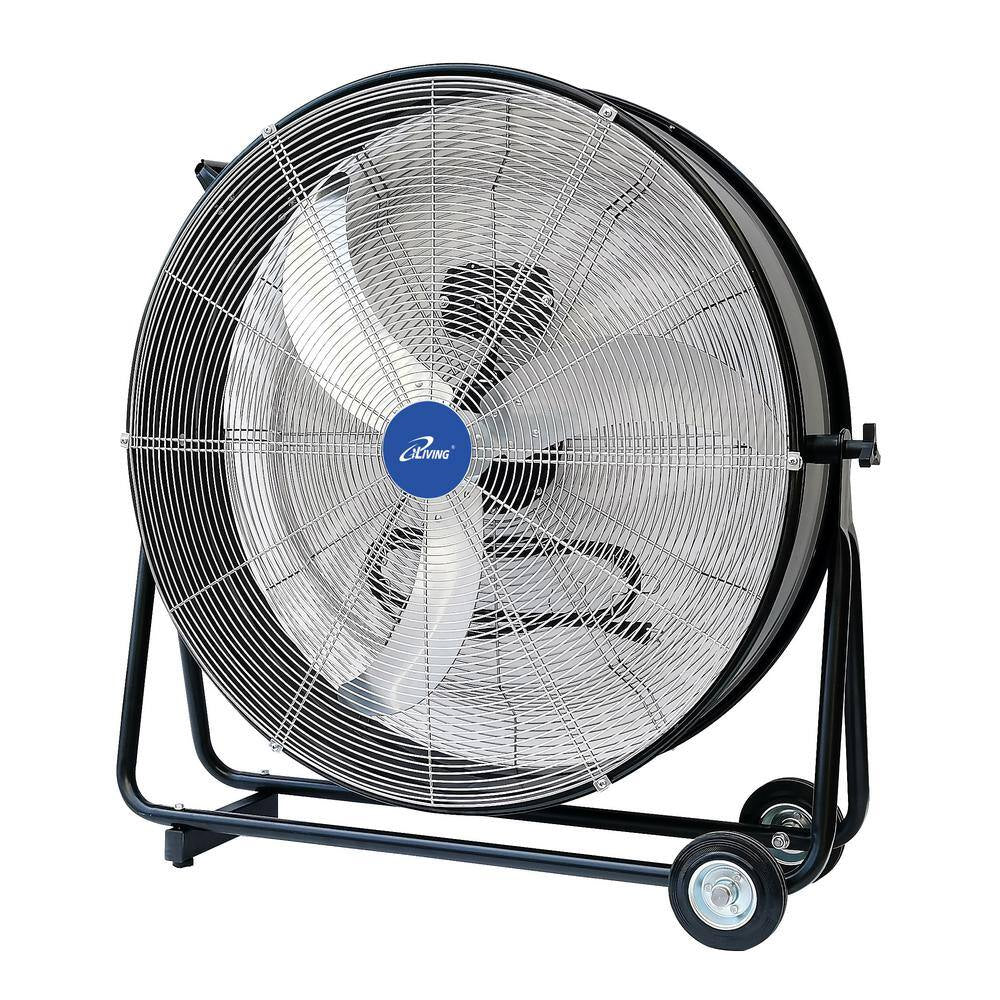 30 In. 3-Speed Portable High Velocity Drum Fan with 8300 CFM, Industrial, Commercial, Air Circulator