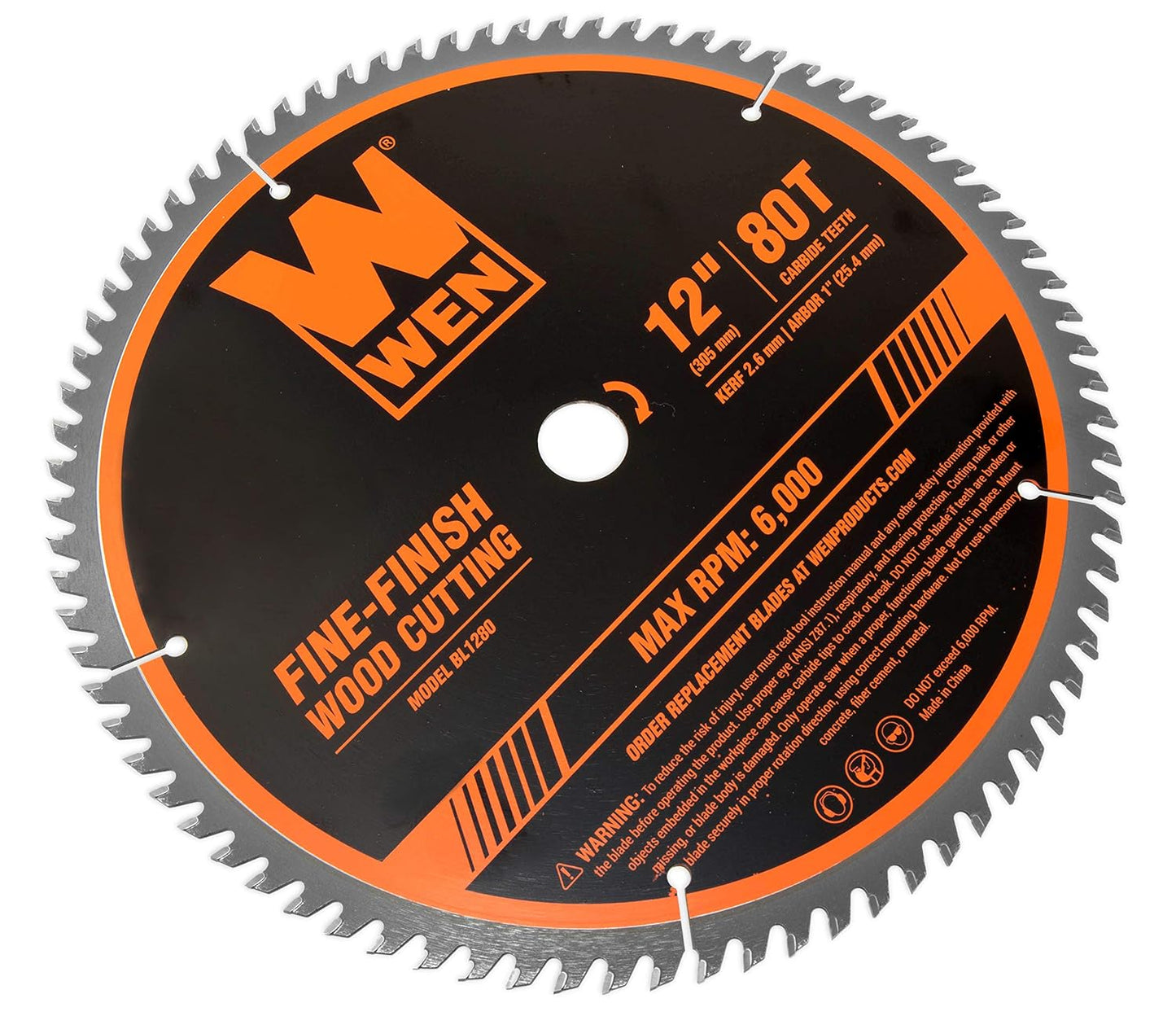 BL1280 12-Inch 80-Tooth Fine-Finish Professional Woodworking Saw Blade for Miter Saws and Table Saws