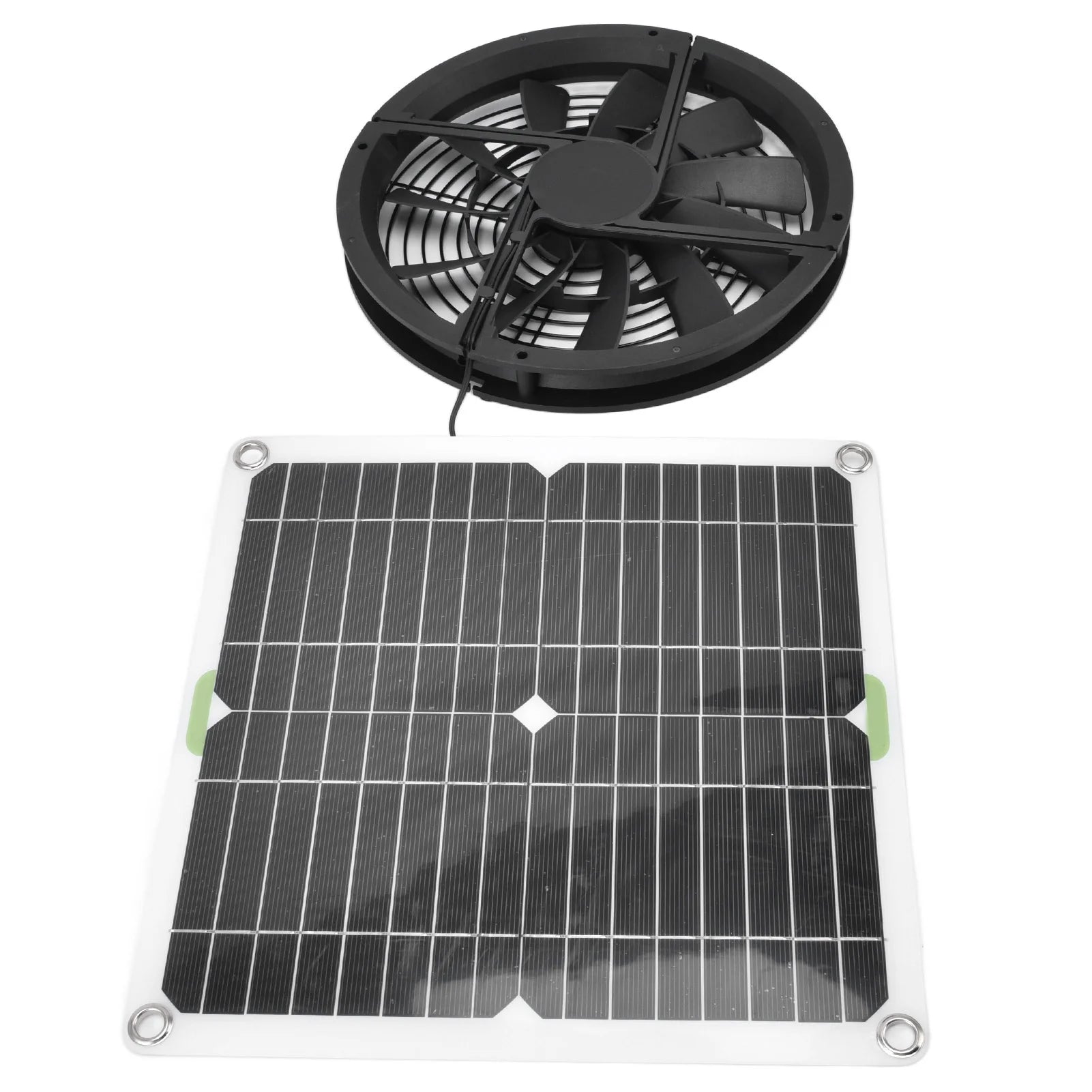 Solar Panel Fan Kit 10In 100W Waterproof Solar Panel round Ventilation Case Exhaust Fan for Chicken Coop Greenhouse Shed,Solar Fan,Solar Exhaust Fan