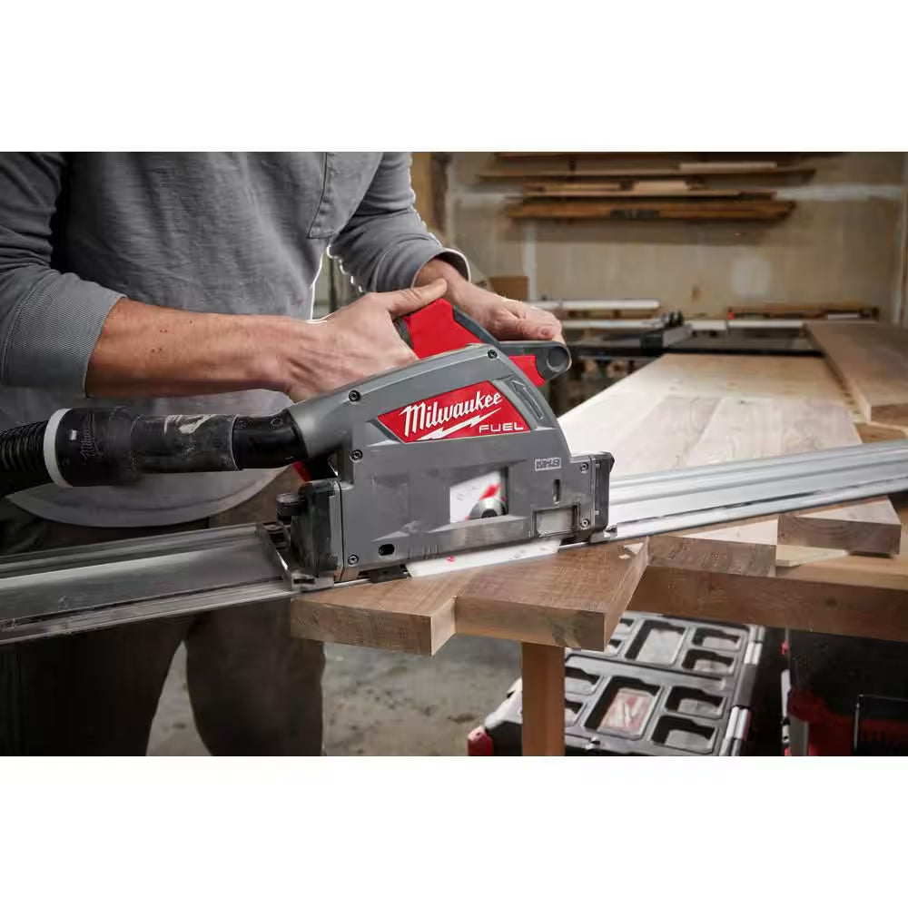 M18 FUEL 18V Li-Ion Brushless Cordless 6-1/2 In. Plunge Track Saw Kit W/106 In. Track Saw Guide Rail & Track Connector