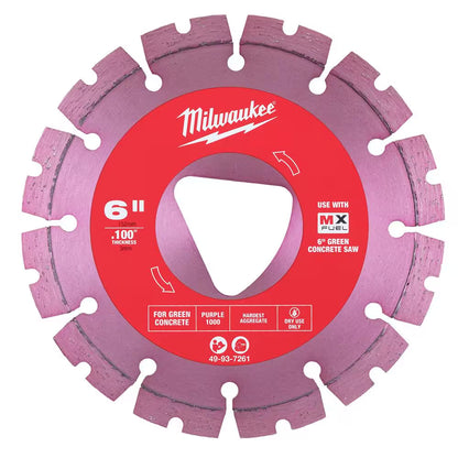 Purple 6 In. X .100 In. Green Concrete Cutting Segmented Rim Diamond Blade (1-Pack)