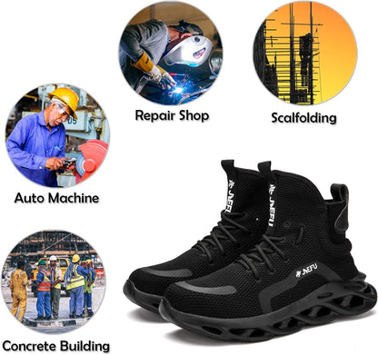 Work Safety Boots Breathable Lightweight Reliable Durable Steel Toe Industrial Construction Shoes