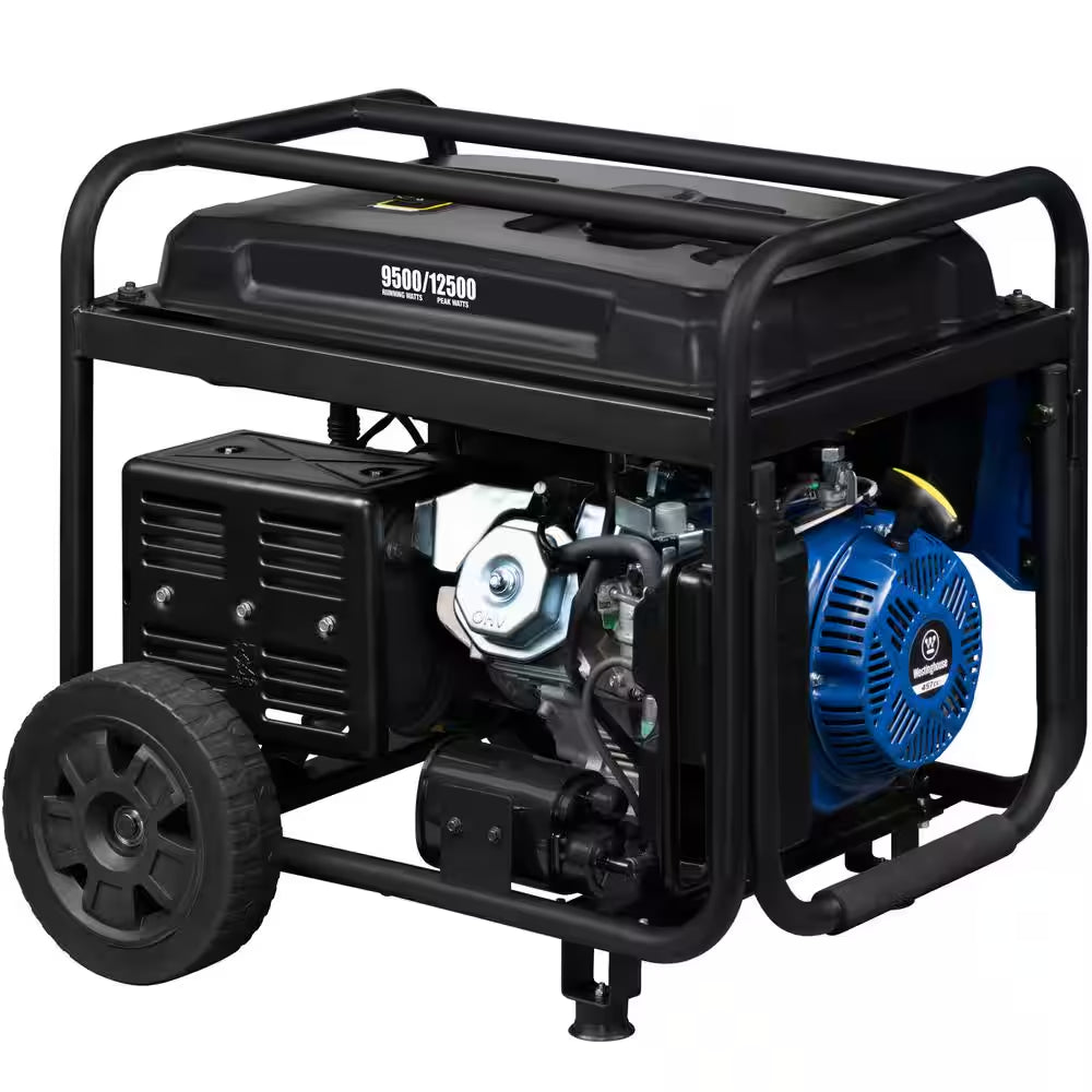 12,500/9,500-Watt Gas Powered Portable Generator with Remote Electric Start, 50 Amp Outlet