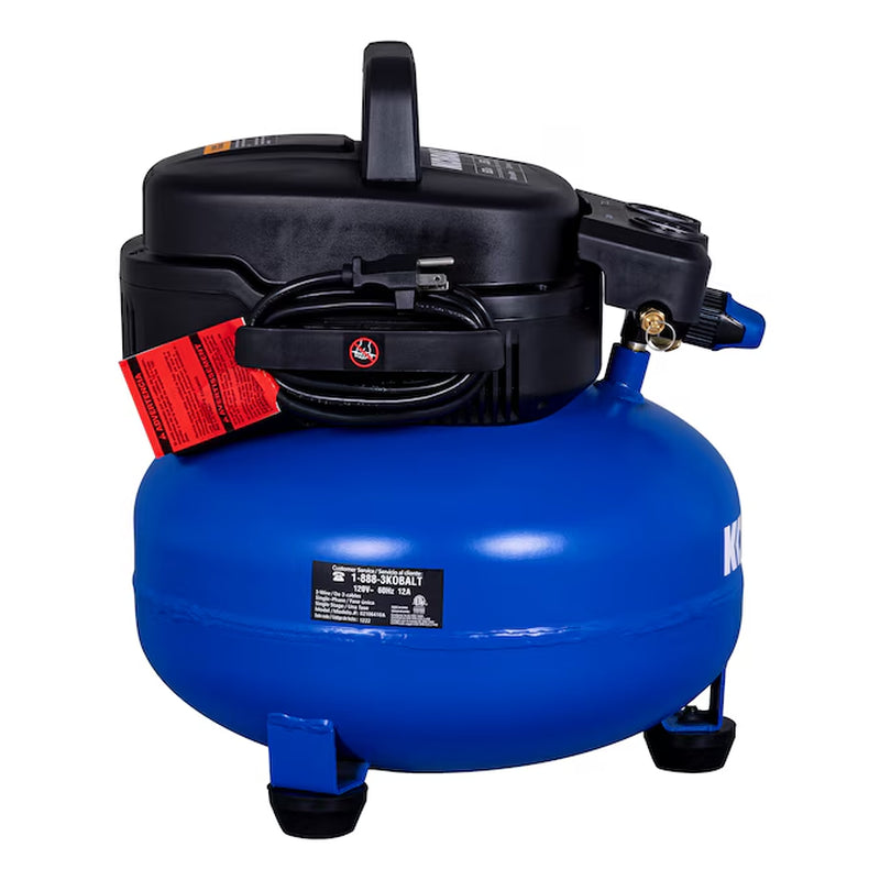 6-Gallon Portable Electric 150 PSI Pancake Air Compressor with Accessories Included