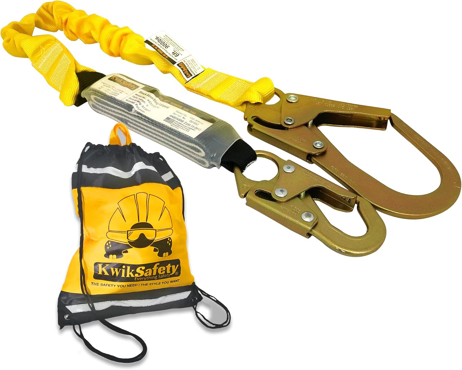 - Charlotte, NC - BOA [1 PACK] External Shock Absorber Single Leg 6Ft Safety Lanyard OSHA ANSI Fall Protection Restraint Equipment Snap Rebar Hook Connectors Construction Arborist Roofing