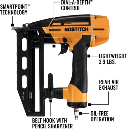 Finish Nailer Kit, 16GA, Smart Point, Pneumatic (BTFP71917)