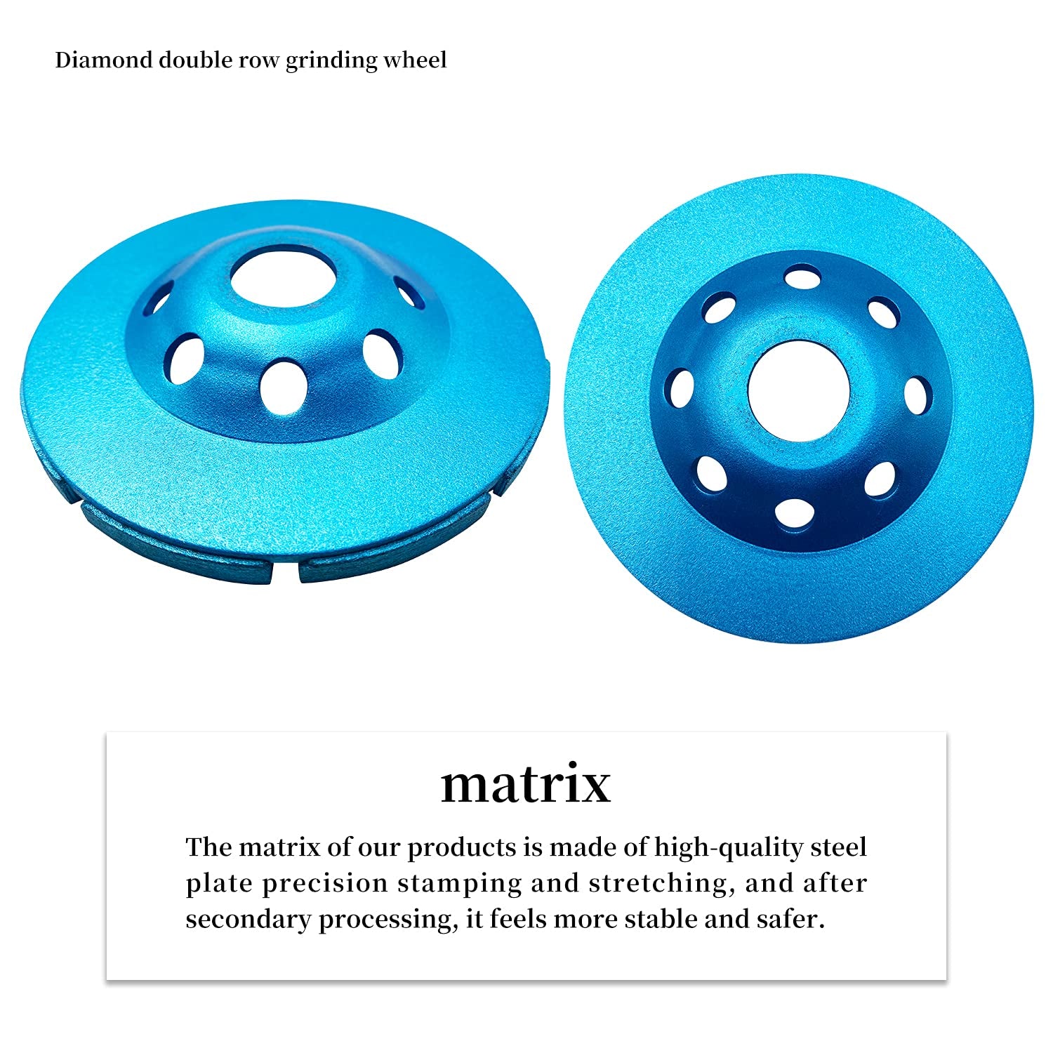 4-1/2-Inch Double Row Diamond Grinding Wheel Concrete Grinding Wheel for Grinding Concrete and Stone