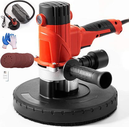 Mophorn Drywall Sander 1200W, Automatic Vacuum System Electric Drywall Sander,Variable Speed 1200-2500RPM, with a Carry Vacuum Bag,6 Pcs Sanding Discs,Dust Collection System