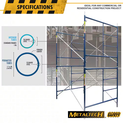 Saferstack 10 Ft. High X 10 Ft. Long X 5 Ft. Wide 2-Level Scaffolding Set with Galvanized Cross Braces