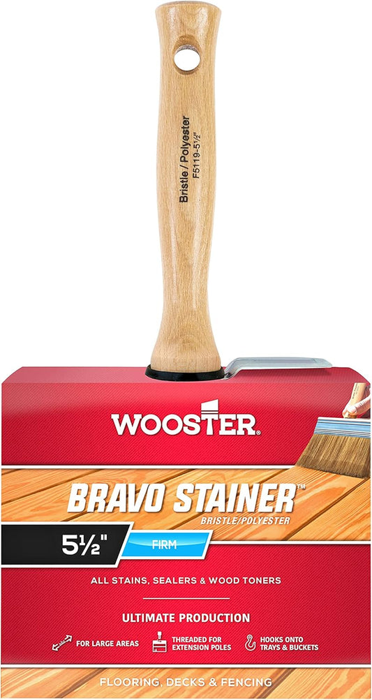 Brush F5119-5 1/2 Bravo Stainer Bristle/Polyester Stain Brush, 5-1/2 Inch