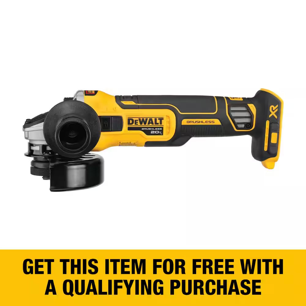 20V MAX XR Cordless Brushless 4.5 In. Slide Switch Small Angle Grinder with Kickback Brake (Tool Only)