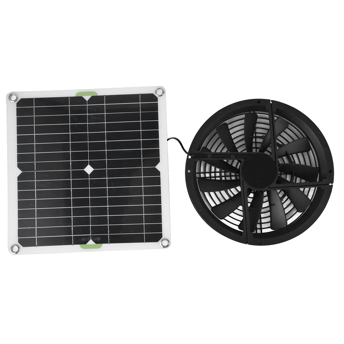 Solar Panel Fan Kit 10In 100W Waterproof Solar Panel round Ventilation Case Exhaust Fan for Chicken Coop Greenhouse Shed,Solar Fan,Solar Exhaust Fan