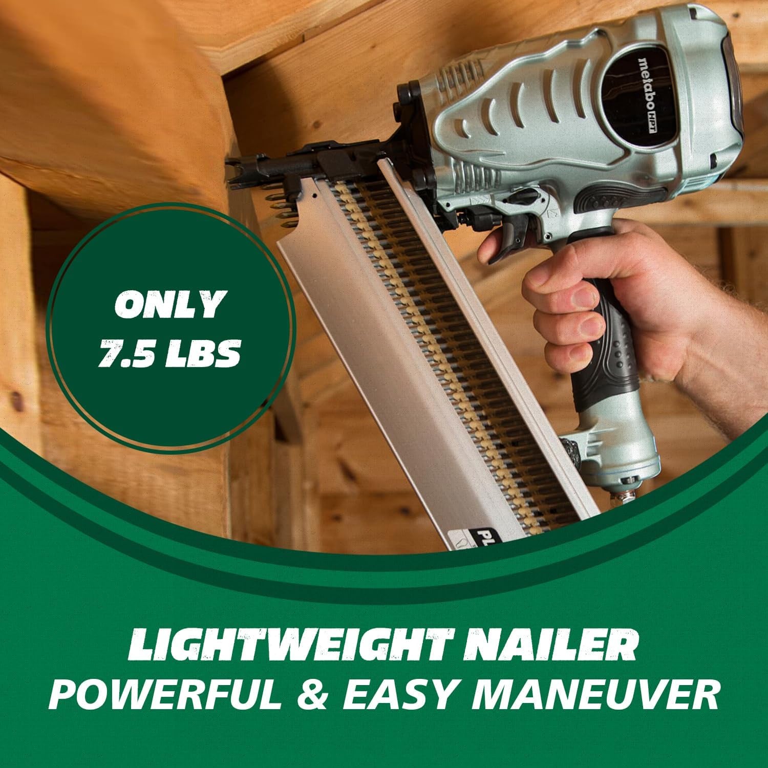 Framing Nailer, Pro Preferred Brand of Pneumatic Nailers, 21 Degree Magazine, Accepts 2-Inch to 3-1/2-Inch Plastic Collated Nails, Ideal for Framing, Flooring, & Roof Decking, NR90AES1