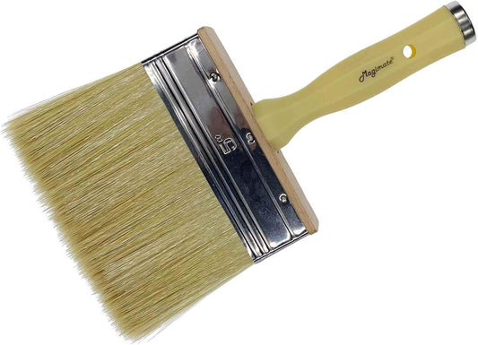 Deck Brush for Applying Stain, 5-Inch Paint Brush, Medium Size for Quick Decking, Fence, Walls and Furniture Paint Application, Handle Threaded for Extension Use, Multicolor