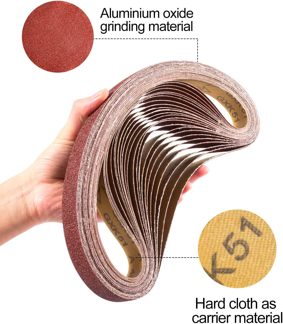 Sanding Belts 1×30-Inch Sanding Belt Belt Sander Belt Sander Paper, (4 Each of 60, 80, 120,150,240,400 Grits) Aluminum Oxide 24PCS