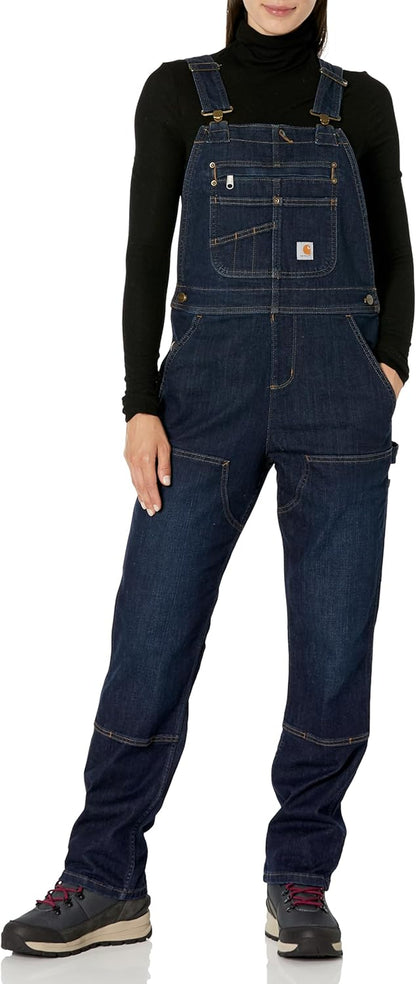 Women'S Denim Double Front Bib Overalls Big & Tall