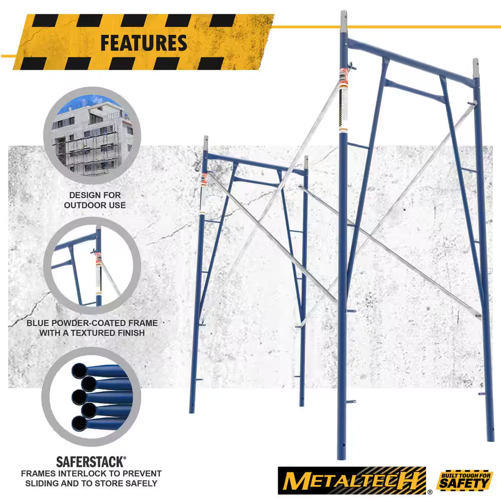 Saferstack 6.67 Ft. H X 3.15 Ft. W Plaster Style Arch Frame with Coupling Pins and Springlocks