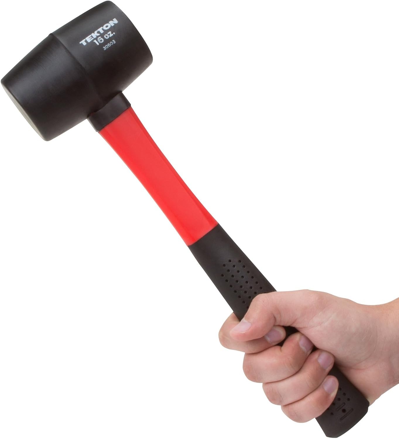 16 Oz. Fiberglass Handle Rubber Mallet | 30603 , Black