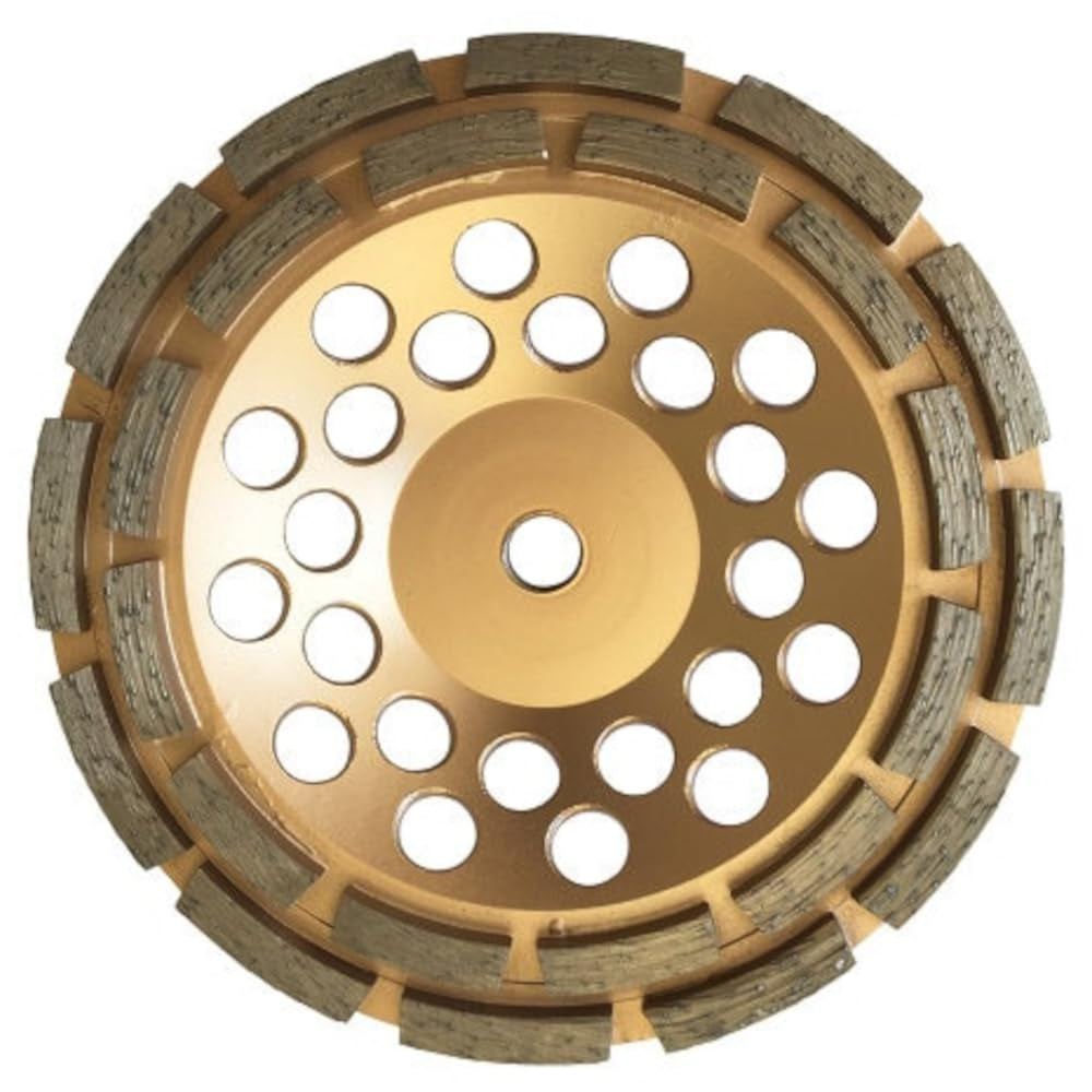 7" Diamond Grinding Wheels for Concrete or Masonry, 24 Double Row Segments, 30/40 Grit, Medium Bond, 5/8"-11 Arbor