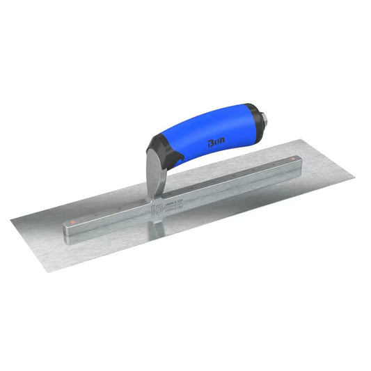 13 In. X 5 In. Razor Stainless Steel Square End Finish Trowel with Comfort Wave Handle and Long Shank