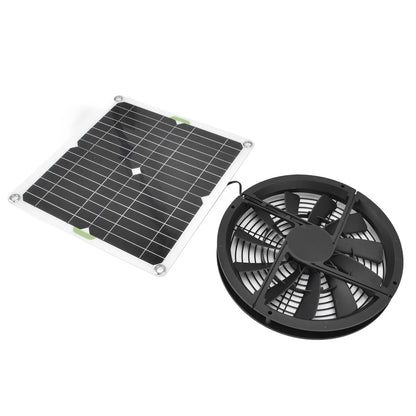 Solar Panel Fan Kit 10In 100W Waterproof Solar Panel round Ventilation Case Exhaust Fan for Chicken Coop Greenhouse Shed,Solar Fan,Solar Exhaust Fan