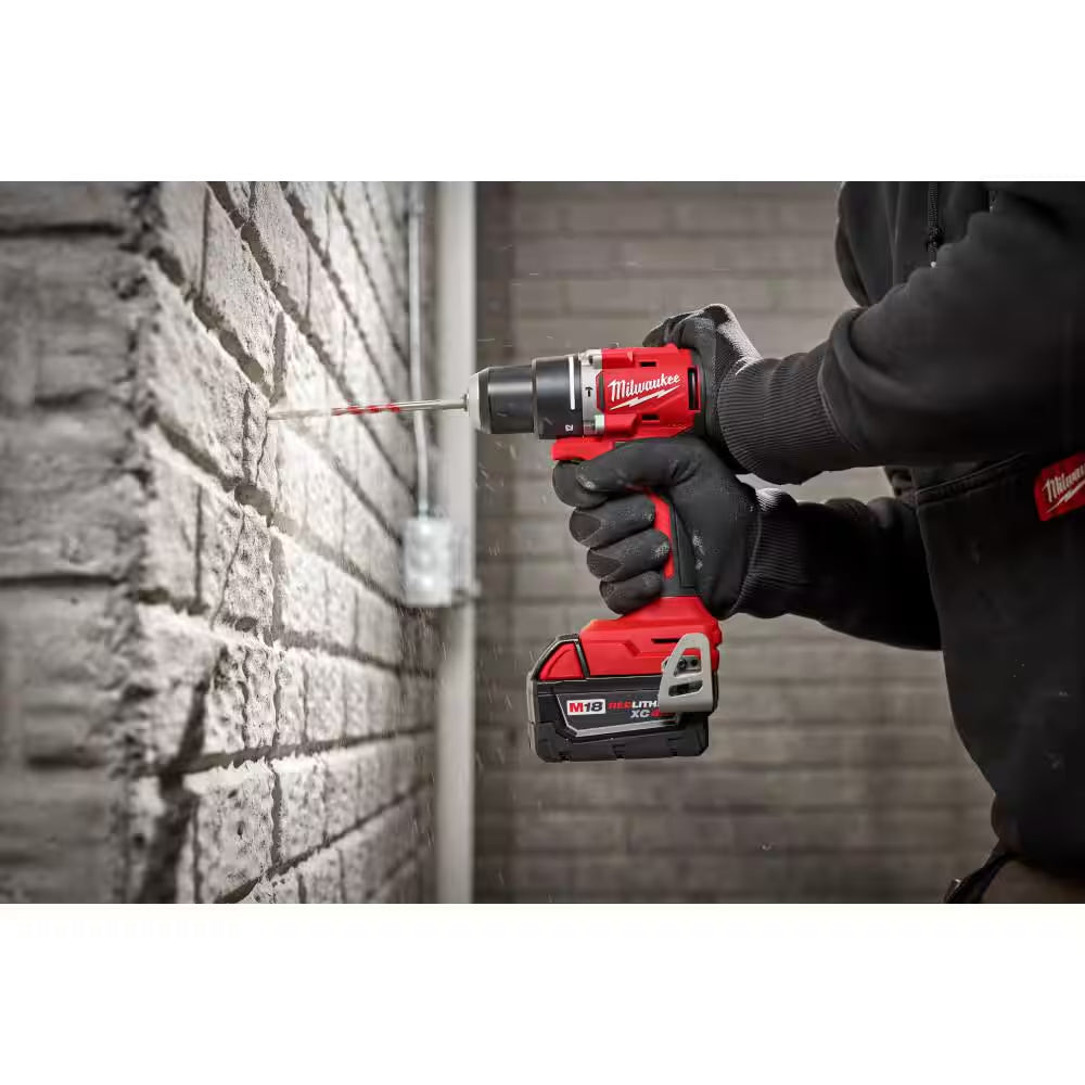 M18 18V Lithium-Ion Brushless Cordless 1/2 In. Compact Hammer Drill/Driver (Tool-Only)