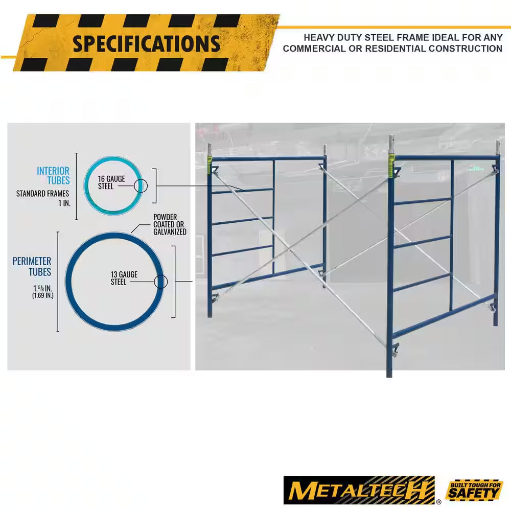 Safertstack 5 Ft. X 5 Ft. Steel Mason Scaffolding Frame, 2-Pack