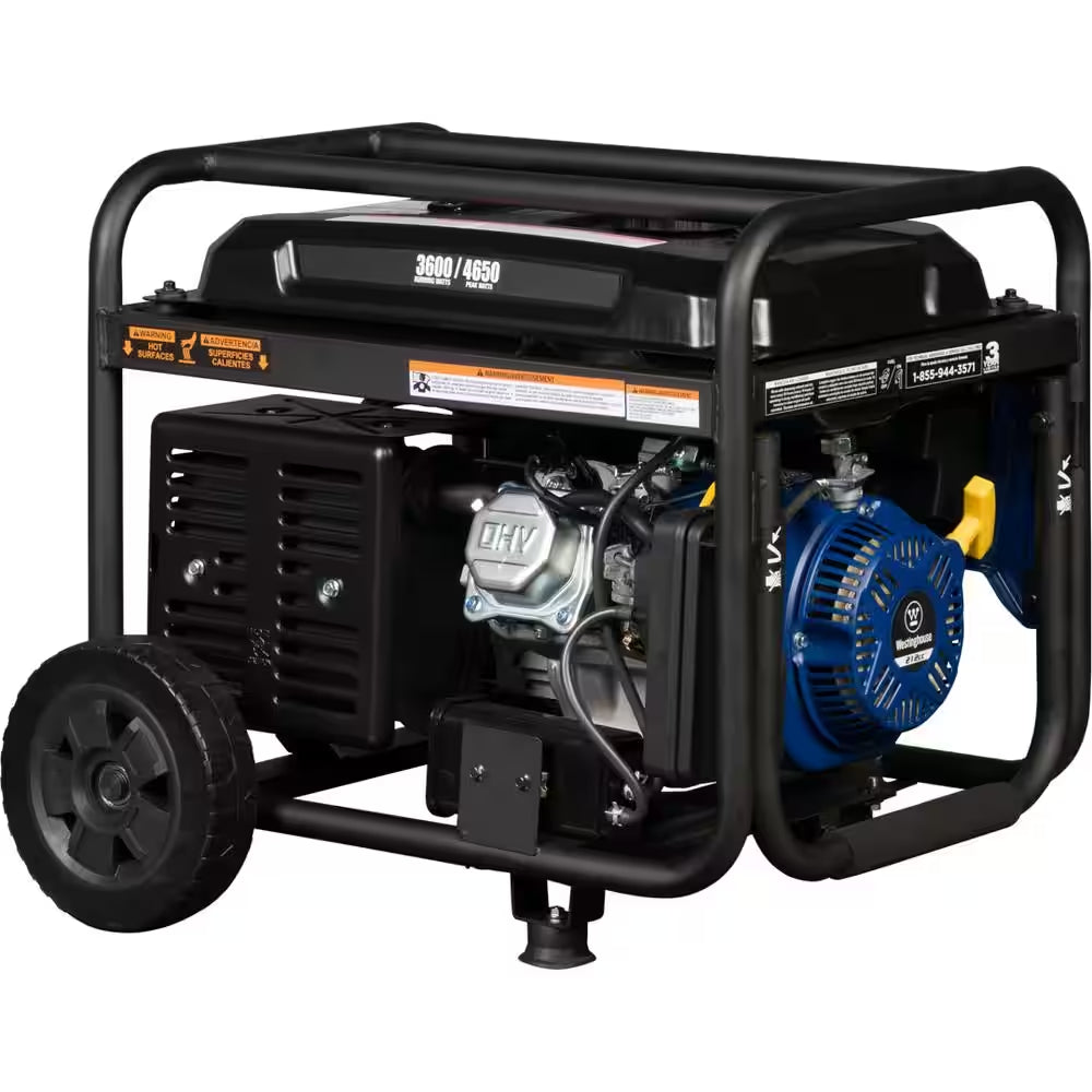 4,650/3,600-Watt Gas Powered Portable Generator with Recoil Start