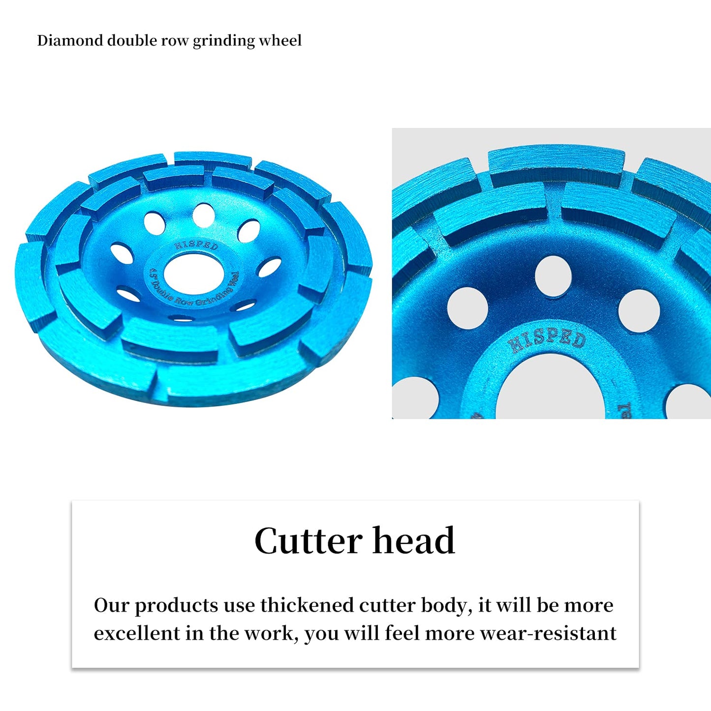 4-1/2-Inch Double Row Diamond Grinding Wheel Concrete Grinding Wheel for Grinding Concrete and Stone