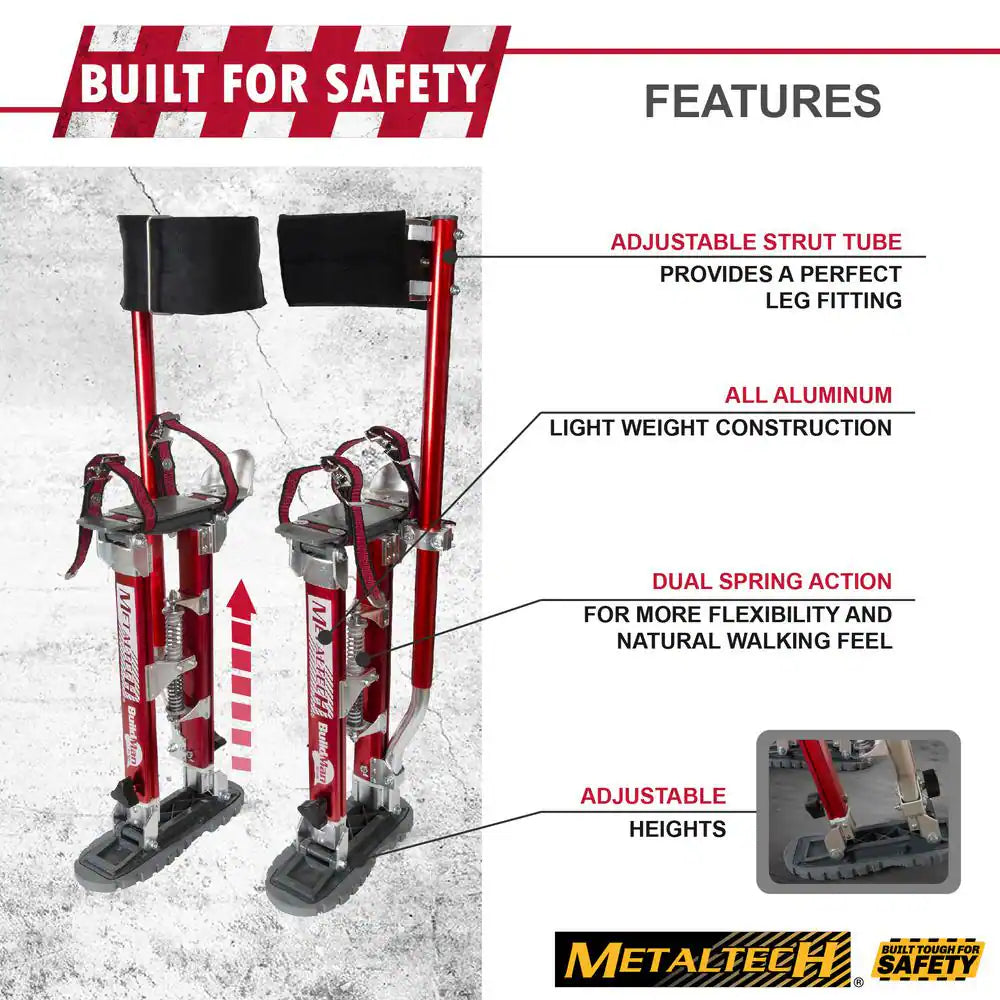 Buildman Grade 24-In. to 40-In. Drywall Stilts, Aluminum Stilts for Adults, Drywall Tools for Home Improvement