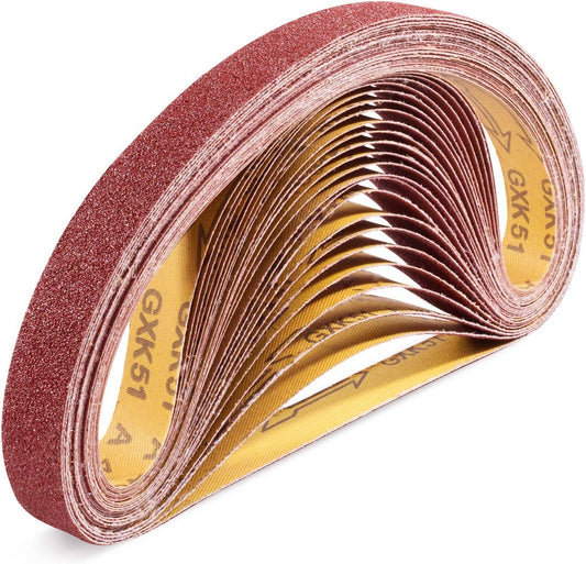 Sanding Belts 1×30-Inch Sanding Belt Belt Sander Belt Sander Paper, (4 Each of 60, 80, 120,150,240,400 Grits) Aluminum Oxide 24PCS