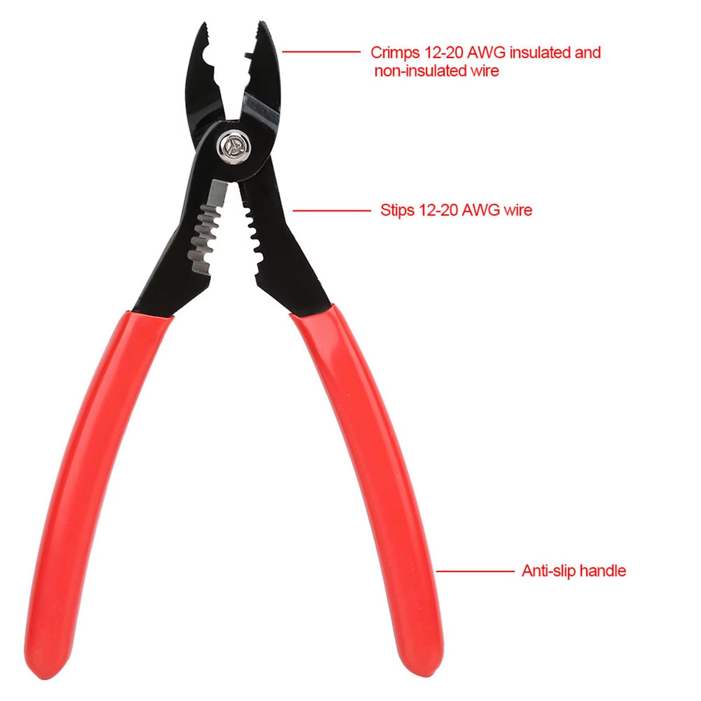 Electrical Tool 7In Professional Electrical Cable Stripping Crimping Tool Wire Stripper for Terminals Squeeze Pliers