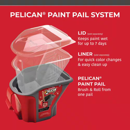 1 Qt. Pelican Hand-Held Paint Bucket with Brush Magnet