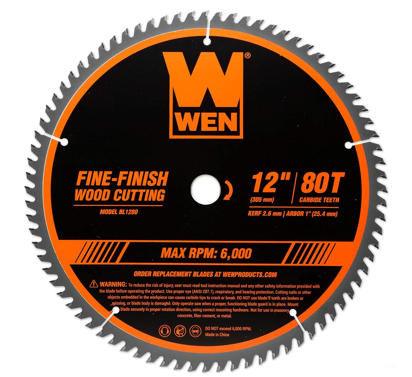 BL1280 12-Inch 80-Tooth Fine-Finish Professional Woodworking Saw Blade for Miter Saws and Table Saws