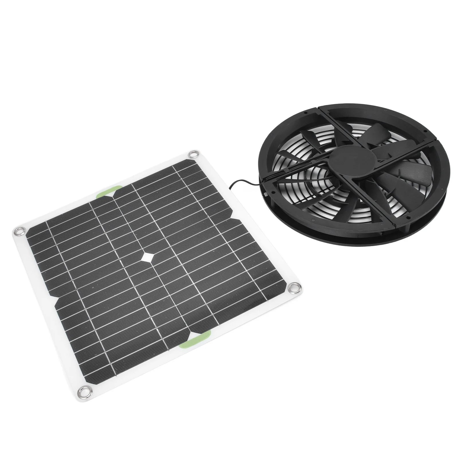 Solar Panel Fan Kit 10In 100W Waterproof Solar Panel round Ventilation Case Exhaust Fan for Chicken Coop Greenhouse Shed,Solar Fan,Solar Exhaust Fan