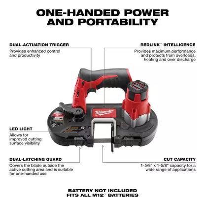 M12 12V Lithium-Ion Cordless Sub-Compact Band Saw (Tool-Only)